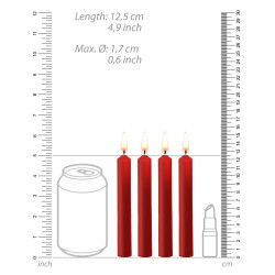 Ouch! Lot de 4 Mini bougies SM Wax Rouge